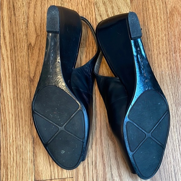 Bandolino Black Patent Peep-Toe Slingback Shoes Heels Size 7 Medium - Picture 4 of 4